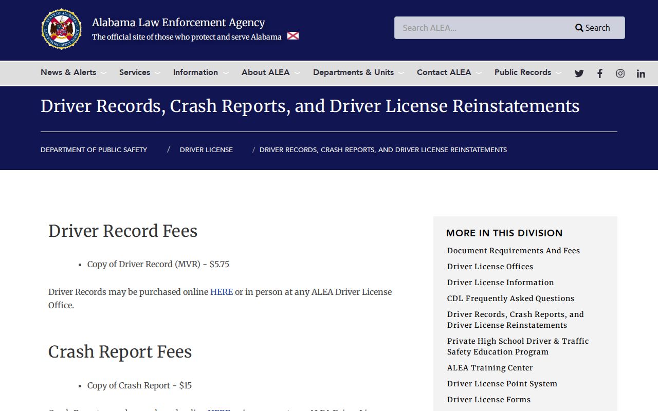 ALEA driver record source compared with Winston County traffic court records