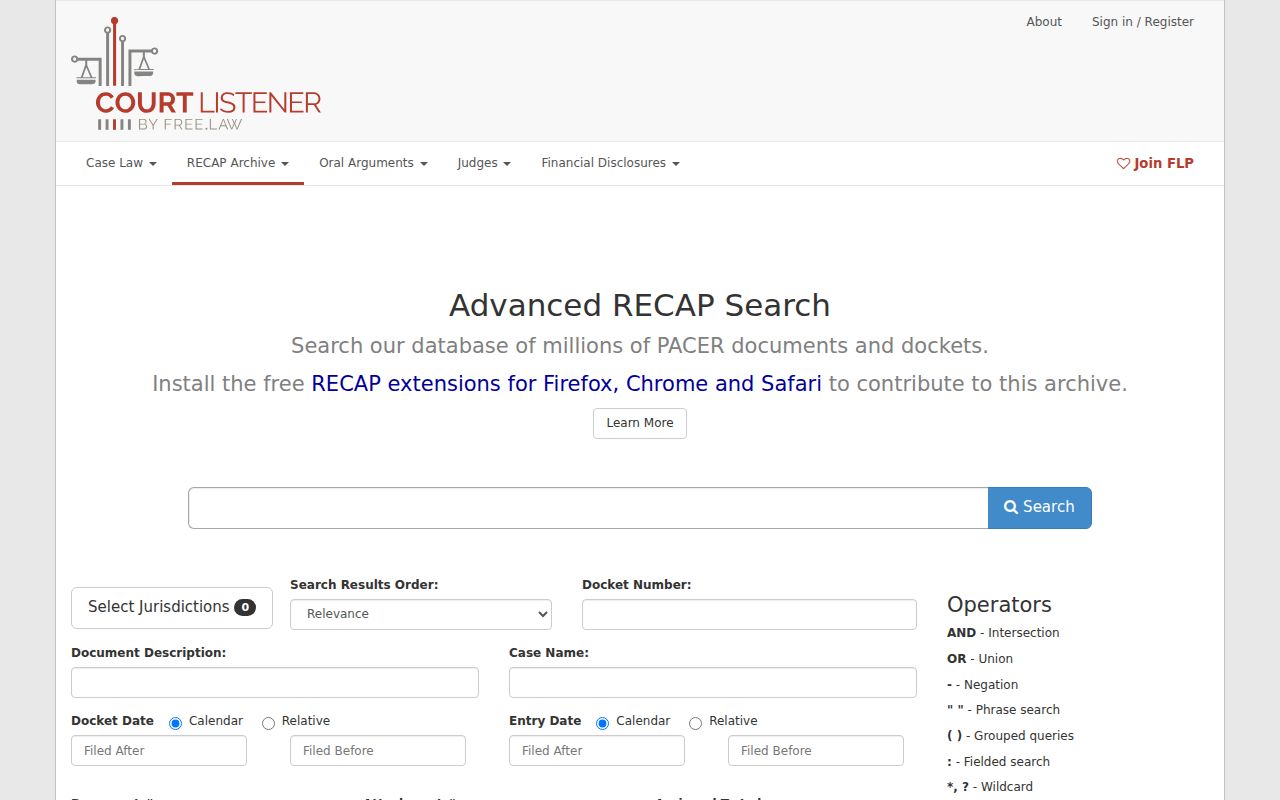 Double Springs docket search compared with federal RECAP records
